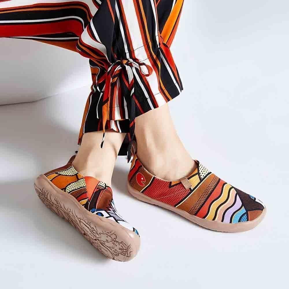 UIN Women's Slip On Casual Loafers Comfort Walking Shoes (Sunset in Santorini) - Picture 10 of 11